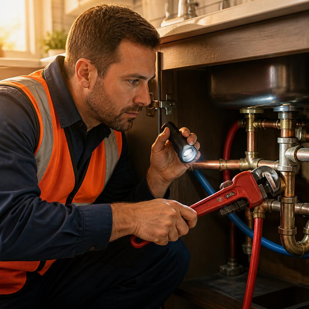 Tradesman on a service call